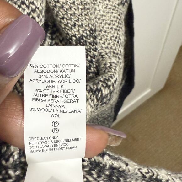 Lucky Brand Aztec Open Front Cardigan Women’s 1X Black Cream Knit Sweater - Picture 7 of 10